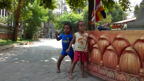 Funny small girl dancing so happy