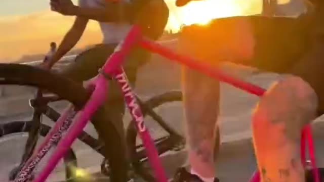 riding in the sunset