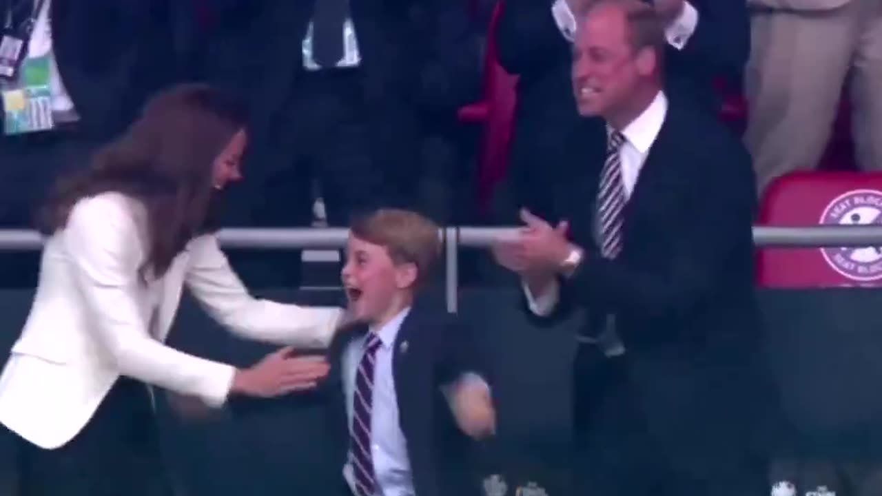 Prince George And Prince William's reaction to England's goal in Euro 2020