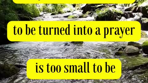 Corrie Ten Boom Said... "Any concern too small to be turned into a prayer is too small to be made,,,