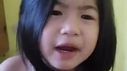 cute girl sings happy birthday to her PAPA