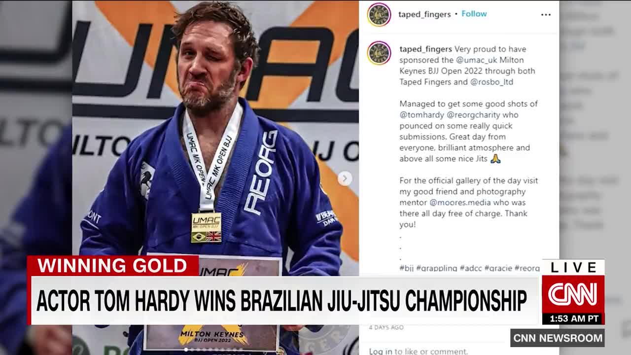 Tom Hardy makes surprise appearance at martial arts tournament