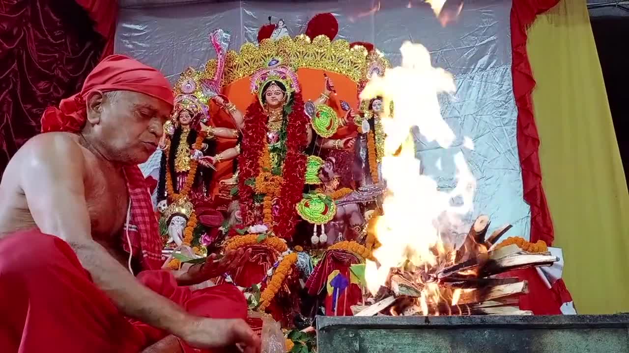 See Pandit ji worshiping Maa Ambe Mata ji