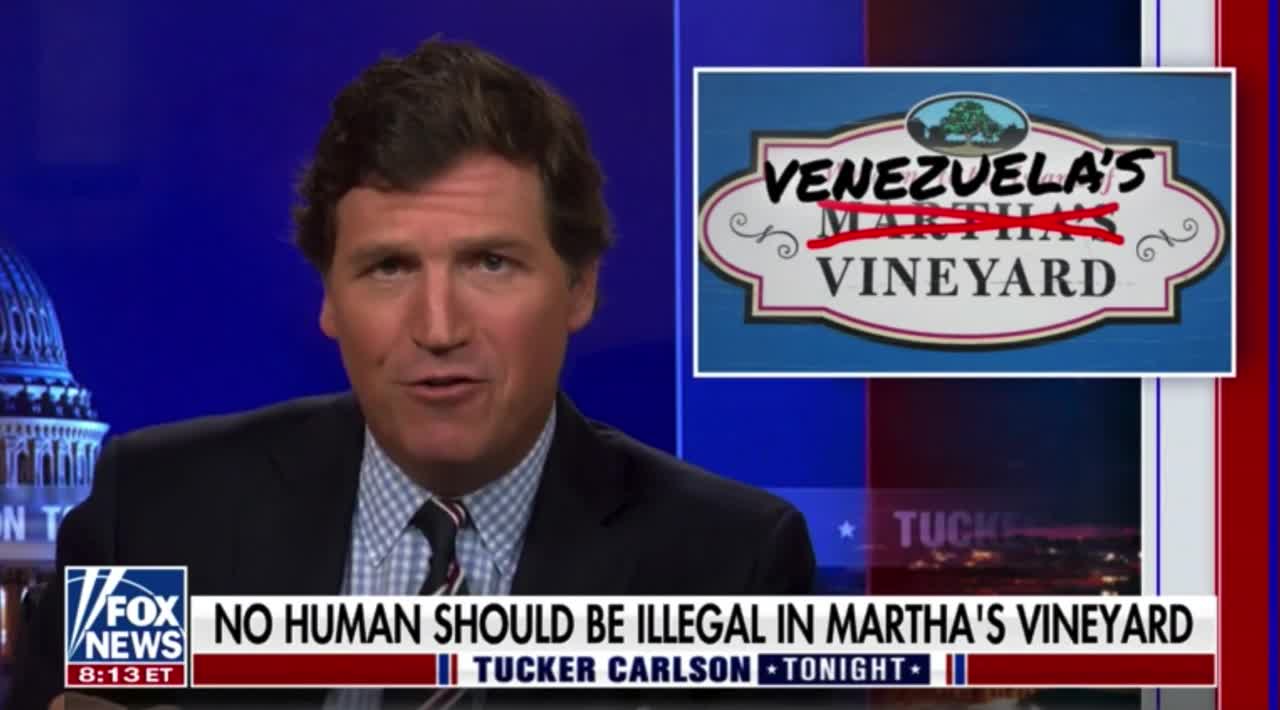 Tucker Has Hilarious Reaction to Libs Freaking Out Over Illegals in Martha's Vineyard