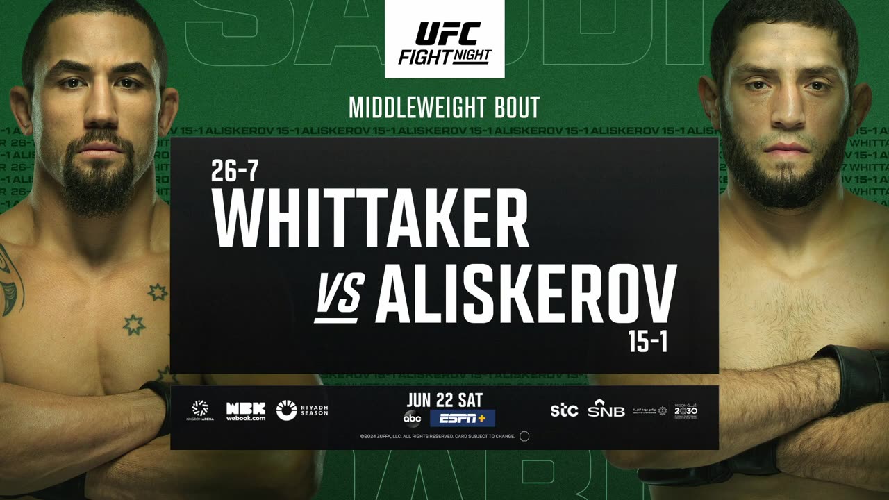 UFC Saudi Arabia: Whittaker vs Aliskerov - June 22nd | Fight Promo