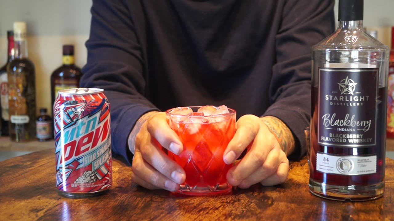 Starlight Distilling Blackberry Whiskey & Mtn Dew Star Spangled Splash