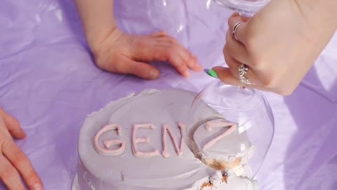 cutting cake with glass #shorts