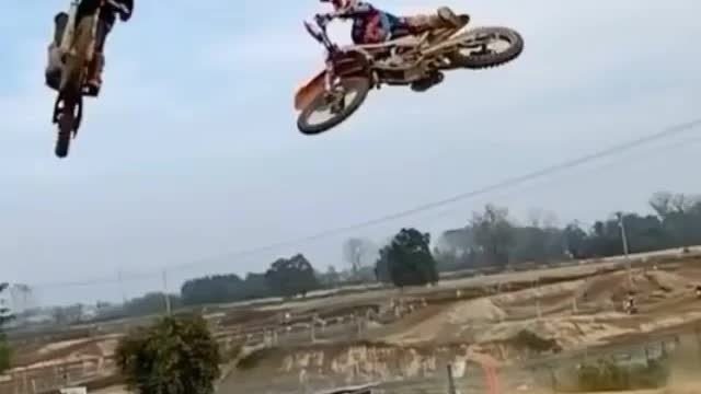 Freestyle stunt on Dirt bikes