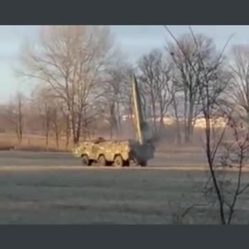 Ukraine Russia War Armored Artillery Vehicle Launch's Rocket