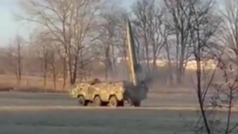 Ukraine Russia War Armored Artillery Vehicle Launch's Rocket