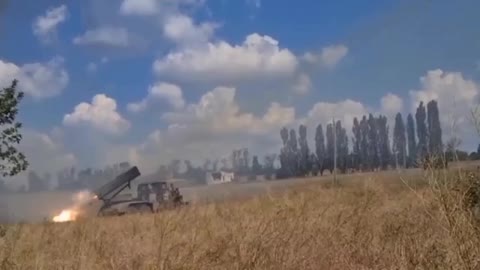 The work of the Grads of Russian allied forces in the Kharkov direction.