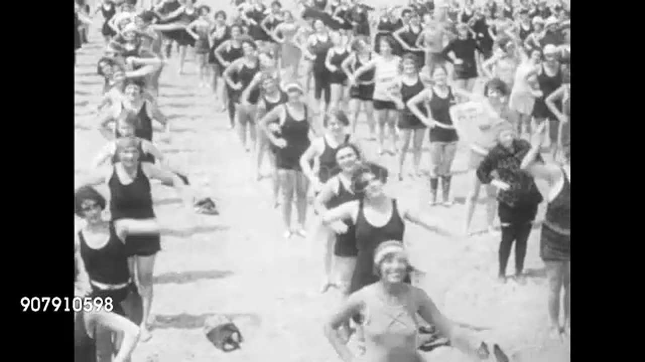 Calisthenics performed at Brighton Beach, NY, purport to make fat people thin and thin people fat