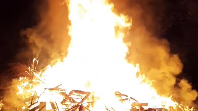 "hugh fire" bonfire