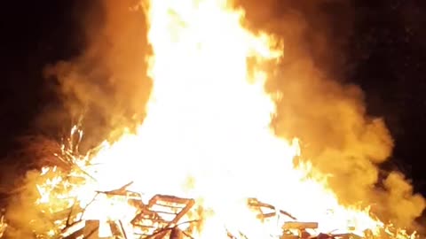 "hugh fire" bonfire