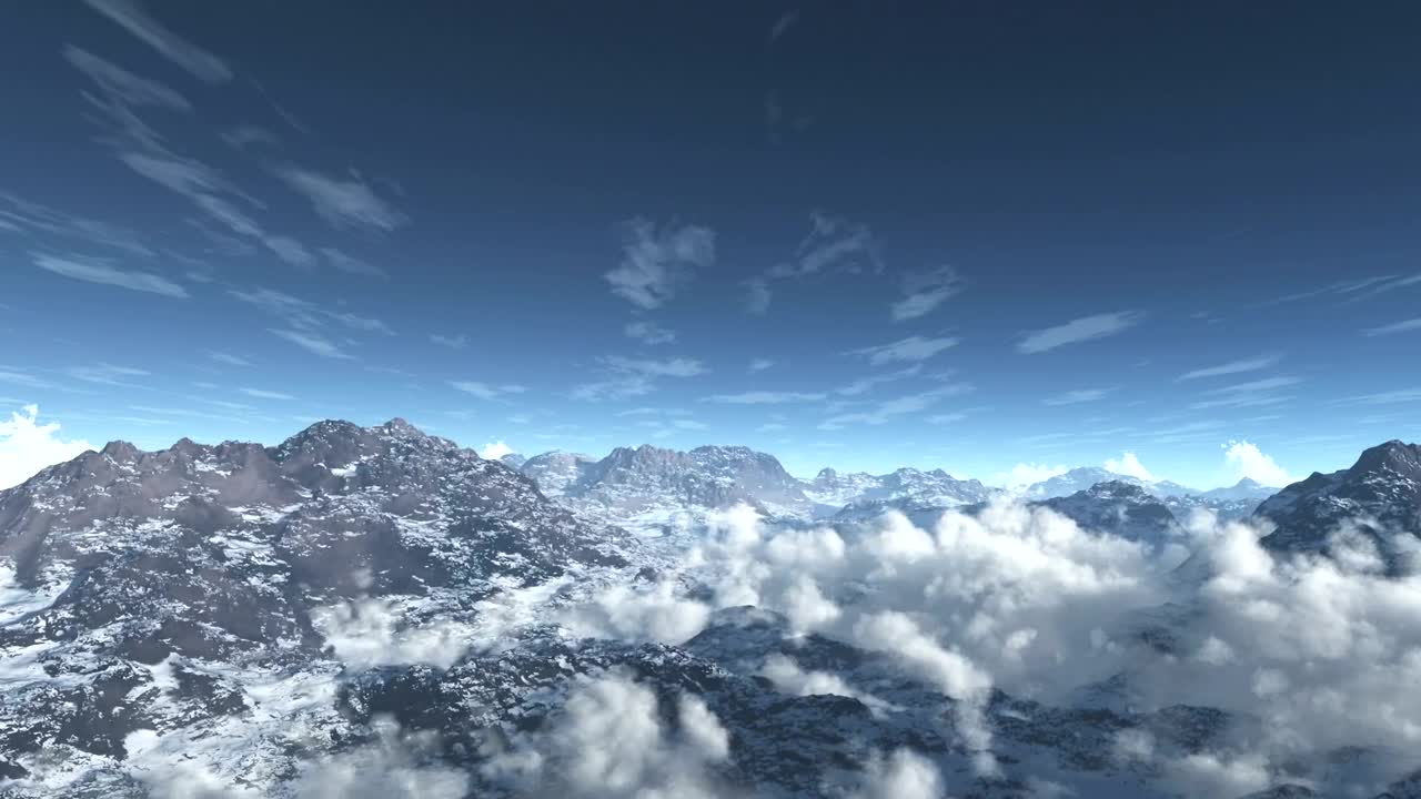 Clouds and mountains landscape