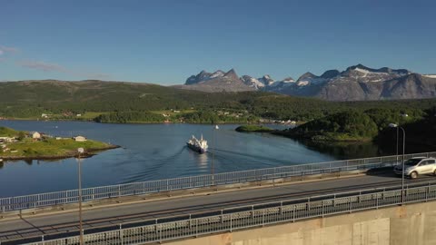 bridge over whirlpools of the maelstrom of saltstraumen nordland norway