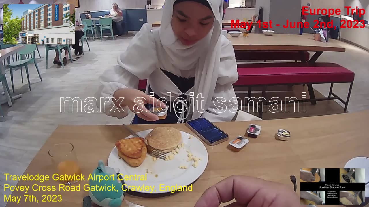 May 7th, 2023 01b Breakfast at Travelodge Gatwick Airport Central, England