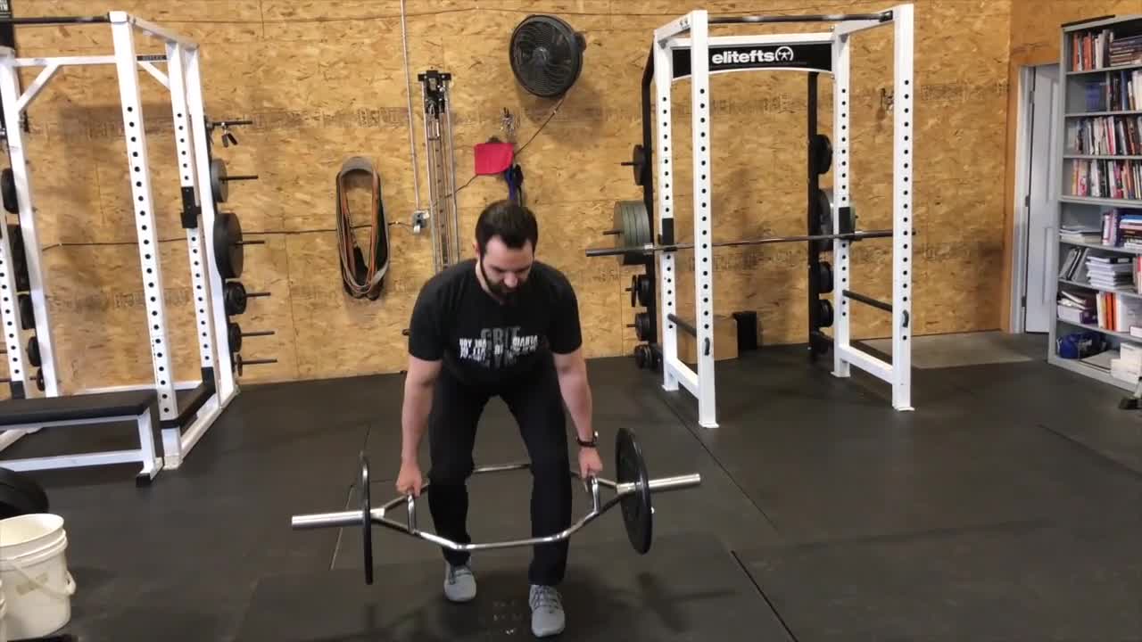 Trap Bar Split Stance RDL with Title