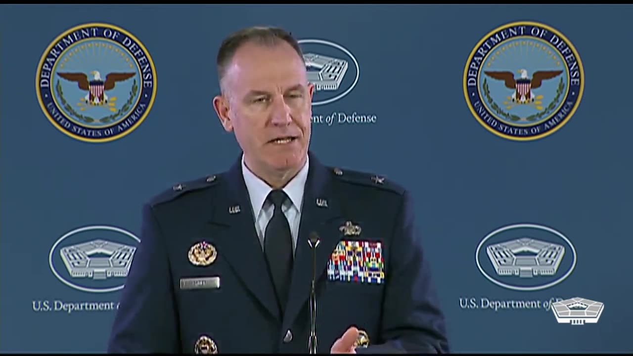 Pentagon Press Secretary Air Force Brig. Gen. Pat Ryder briefs the news media at the Pentagon.