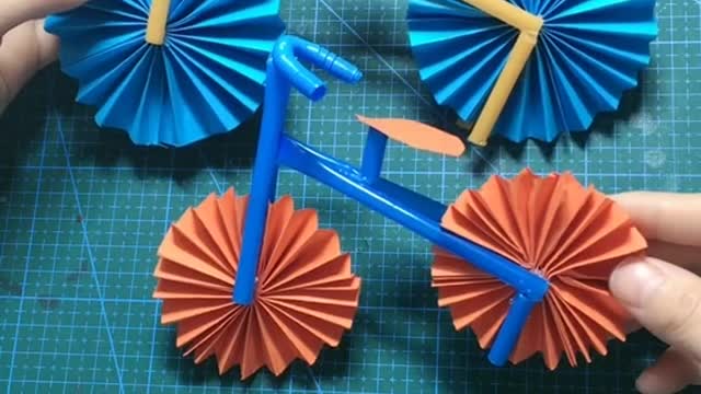 Kindergarten handcraft, bicycle, it's amazing