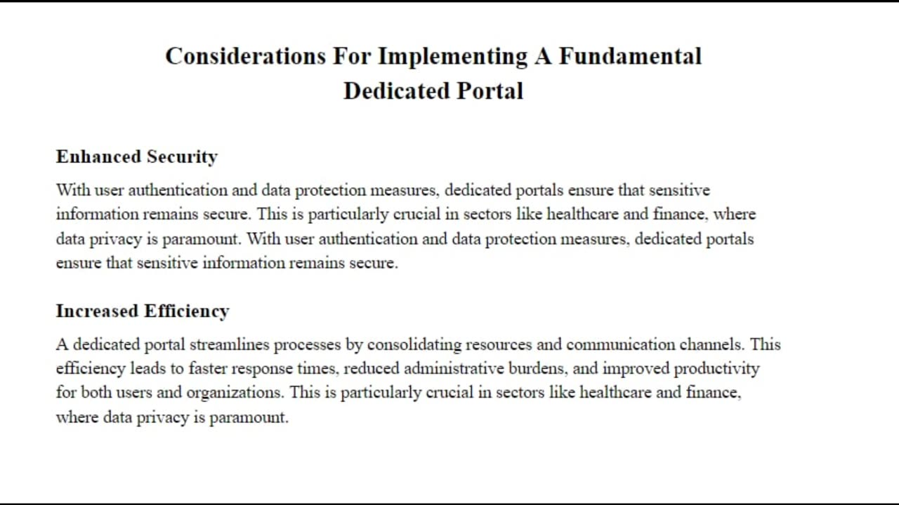 Fundamental Dedicated Portal