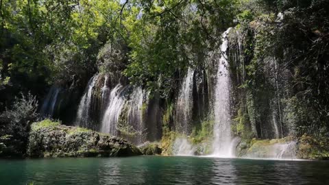 Natural Waterfall Aerial Footage