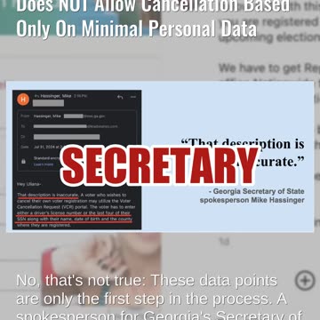 Fact Check: Georgia Voter Cancellation Portal Does NOT Allow Cancellation Based Only On Minimal Data