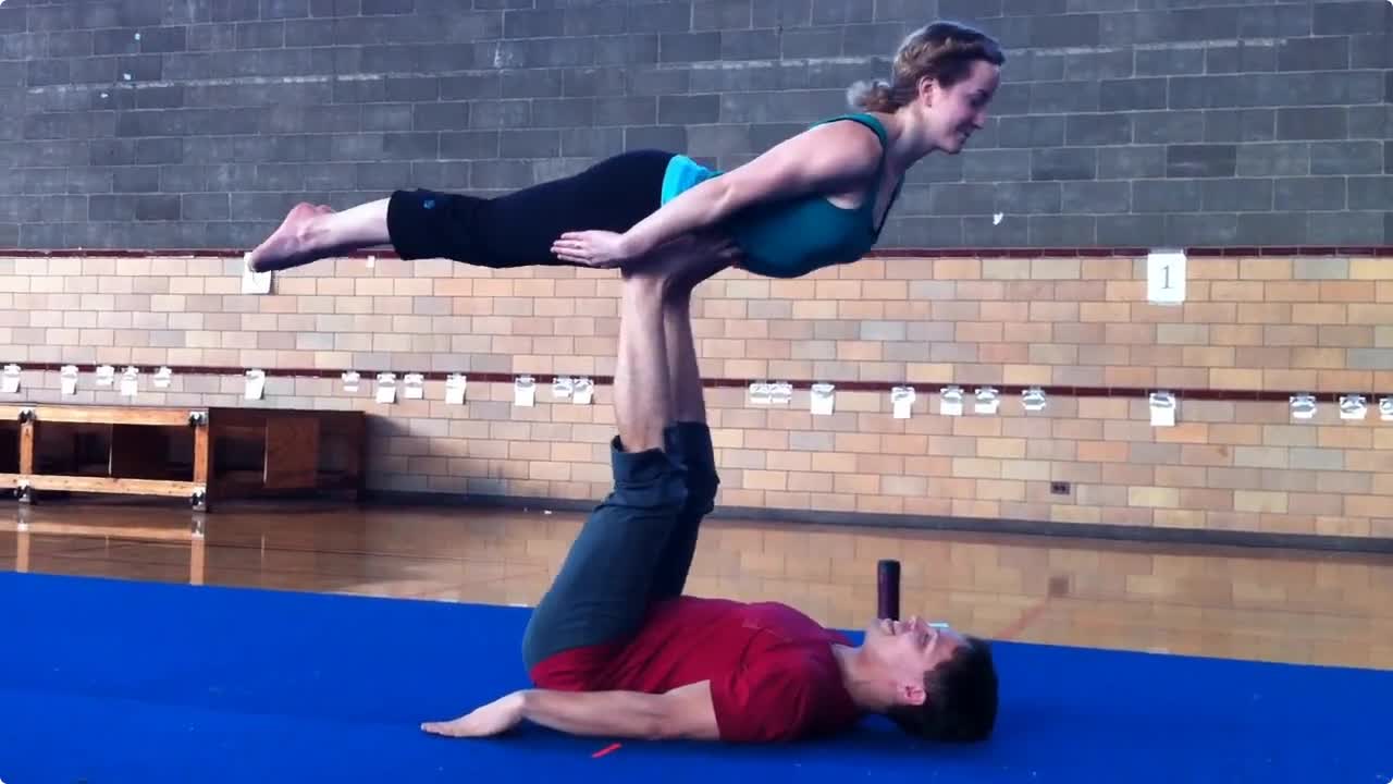 Funny Acrobatics Partner Yoga