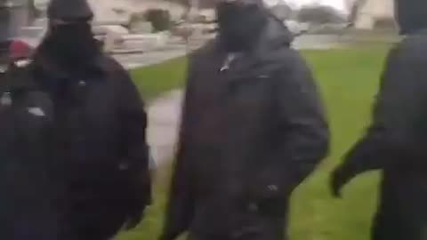 Masked up Antifa members canvassing for PBP candidate Conor Reddy assaulted