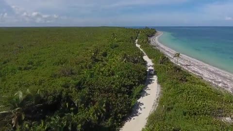 Sea waves & beach drone video