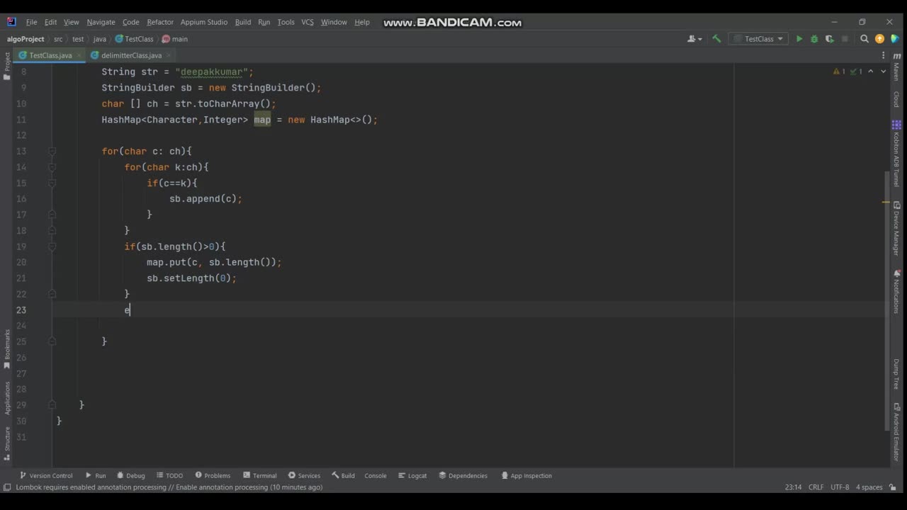 Solution 1- Java Program to Count and Map Character Reversals in a String