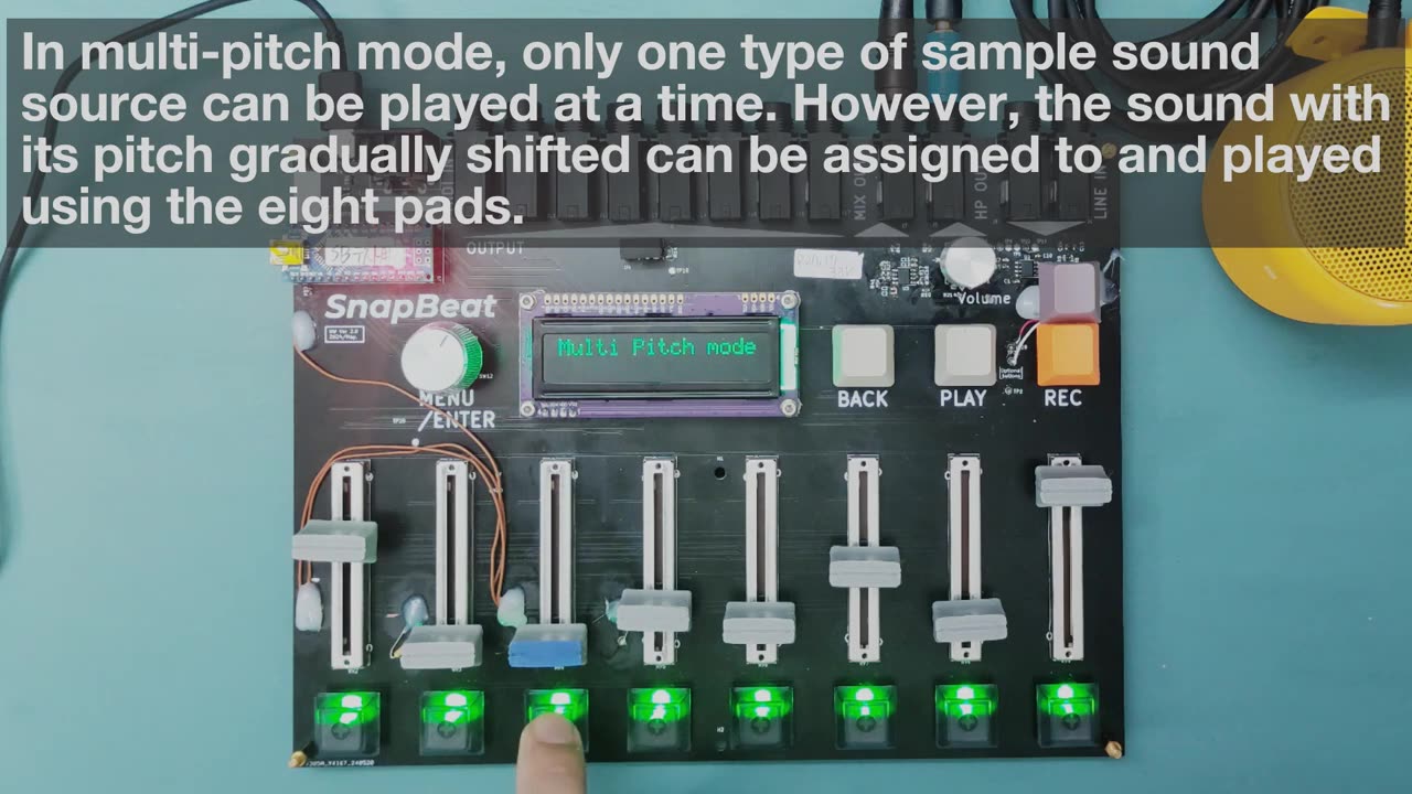 SnapBeat MAX (new product under developing), test of switching multi sounds and multi-pitch mode.