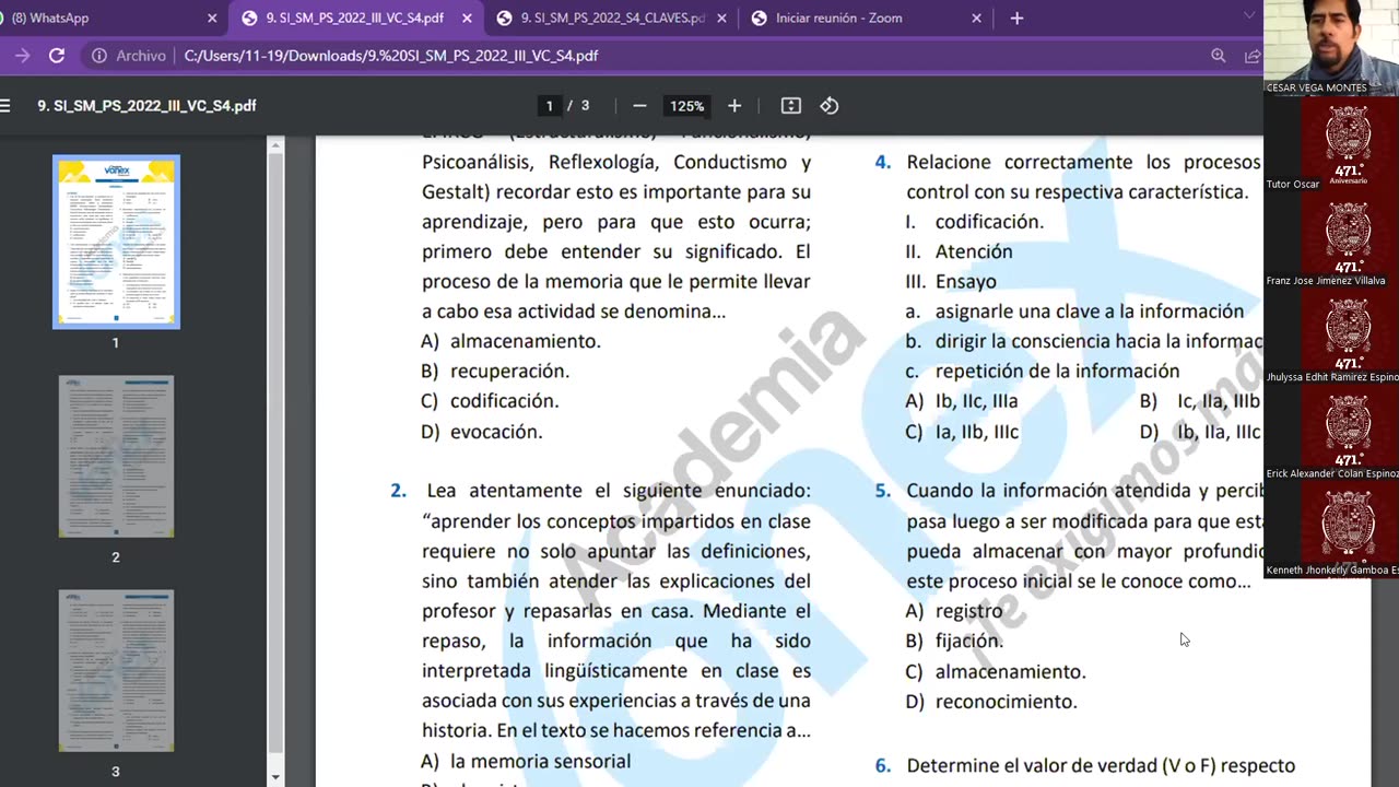 VONEX SEMESTRAL INTENSIVO | SEMANA 04 | PSICOLOGÍA