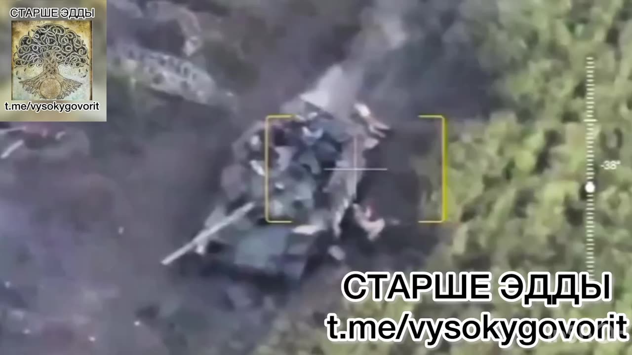 Ukrainian Tank Runs Over Several Mines, Then Gets Hit by Artillery and Drones