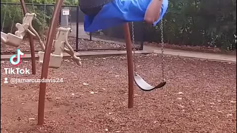 Having Fun On Swing