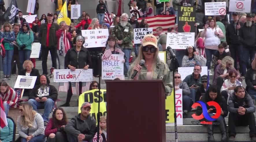 The Post Millennial’s Daviscourt speaks at Olympia rally
