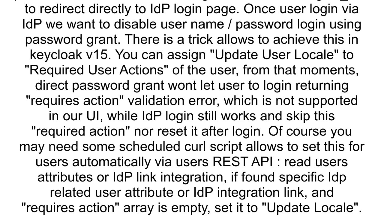 Keycloak Disable usernamepassword login for external IDP