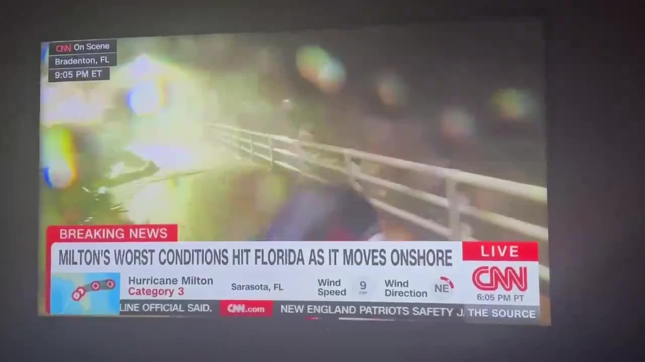 Anderson Cooper got smacked in the face with debris while covering Hurricane Milton