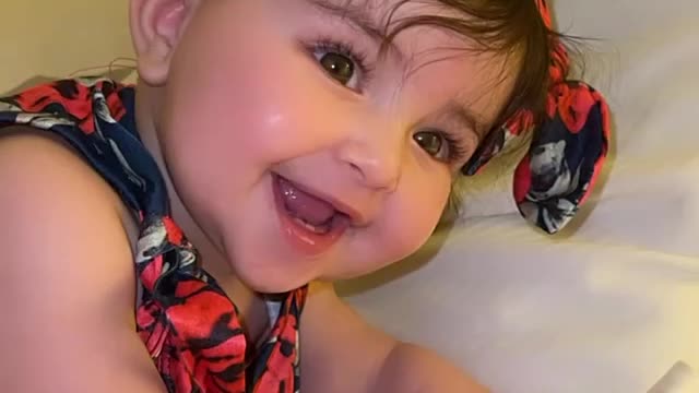 Cute baby video smile