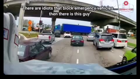 😱He block the emergency vehicles😱