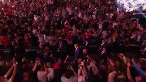 president trump makes his entrance at ufc 302