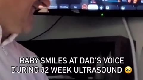 Baby Smiles At Dad's Voice During 32 Week Ultrasound