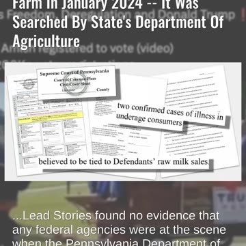 Fact Check: NO Evidence Federal Agencies Raided Amish Pennsylvania Farm In January 2024 - State Raid