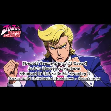 [Donald Trump sings/AI Cover]JoJo'sBizarreAdventure:DU Op 3 KarenAoki & DaisukeHasegawa - Great Days