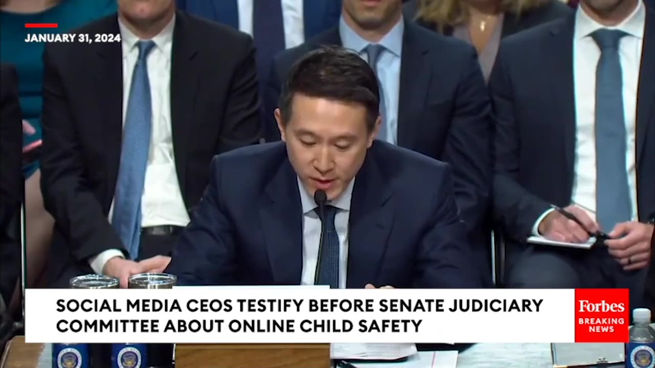 TikTok CEO Shou Zi Chew Delivers Opening Statement At Child Online Safety Senate Hearing