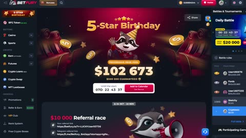 Betfury - 5-Star $500K Birthday Event