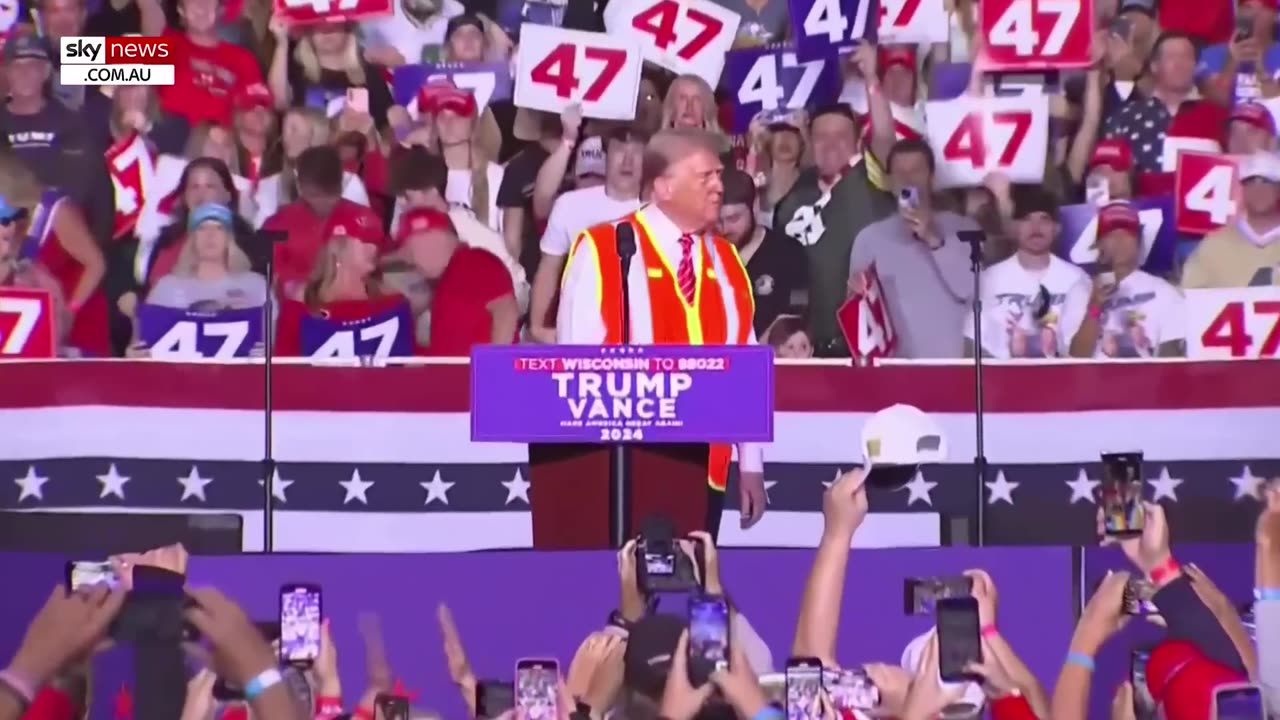 Donald Trump rides in ‘big, beautiful’ garbage truck after Biden’s attack on his supporters