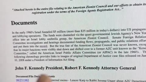 Did you know JFK was about to force AIPAC to register as a foreign agent in 1963?