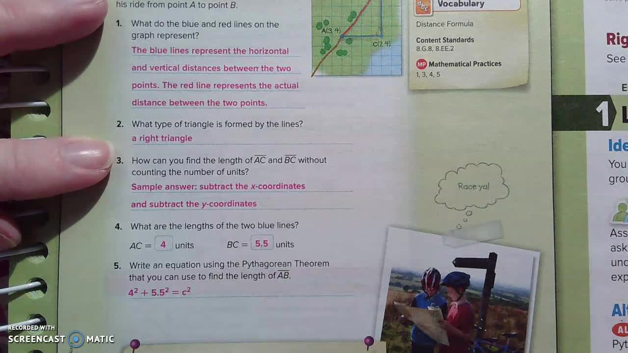 Gr 8 - Ch 5 - Lesson 7 - PART 1 - Distance on the Coordinate Plane