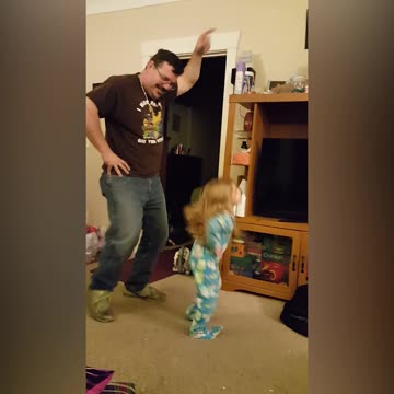 Little Girl And Dad Choreograph Dance To Sugarhill Gang's "Apache (Jump on it)"